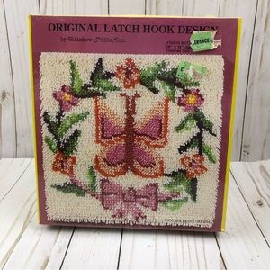 New Sealed! 1986 Original Latch Hook Design by Rainbow Mills Inc Butterfly